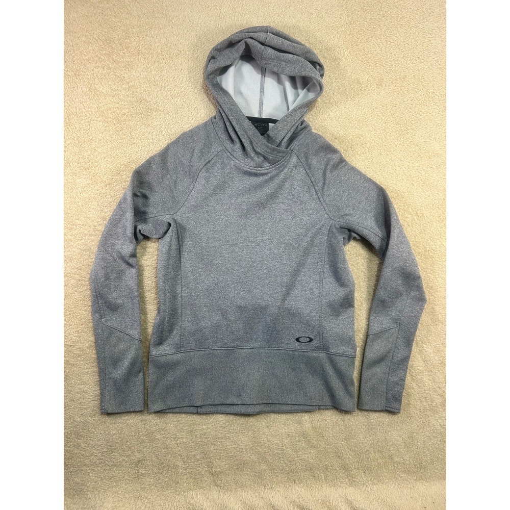 Oakley Women Gray Hoodie Sweatshirt Pullover Athleisure Sportswear Size Small